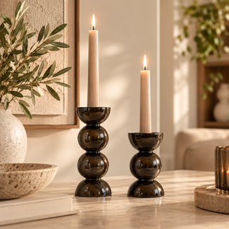 Light en Living Kandelaar Ø7,5x20,5 cm NYONS glans bruin-brons
