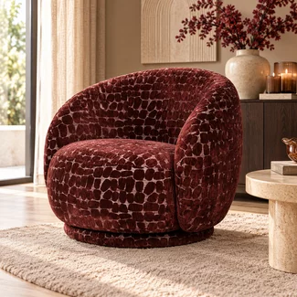 HomeBound by KY Fauteuil Celeste Pebble Burgundy