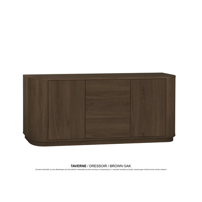 WoonMax Taverne dressoir 2drs/3 la - Brown Oak