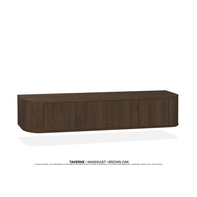 WoonMax Taverne tv meubel 4 deurs - Brown Oak