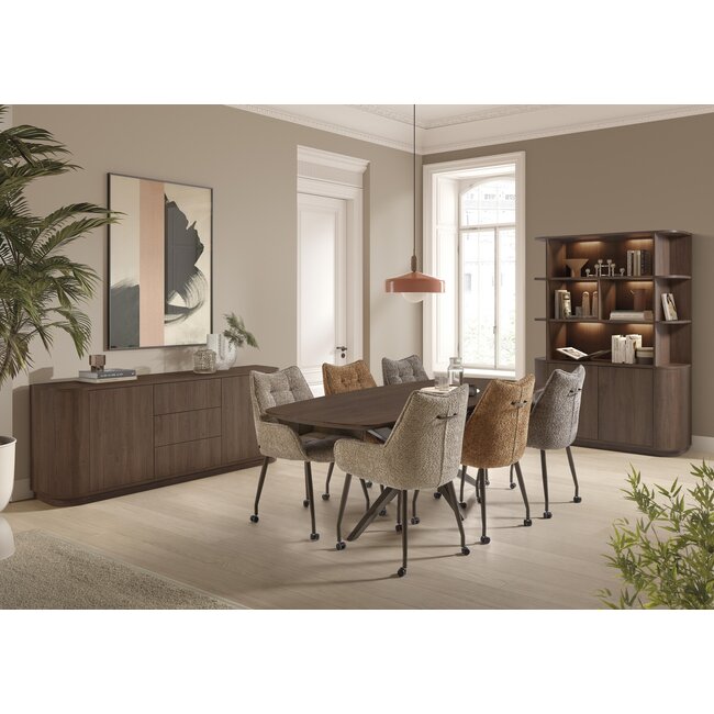 WoonMax Taverne tv meubel 3 deurs - Brown Oak