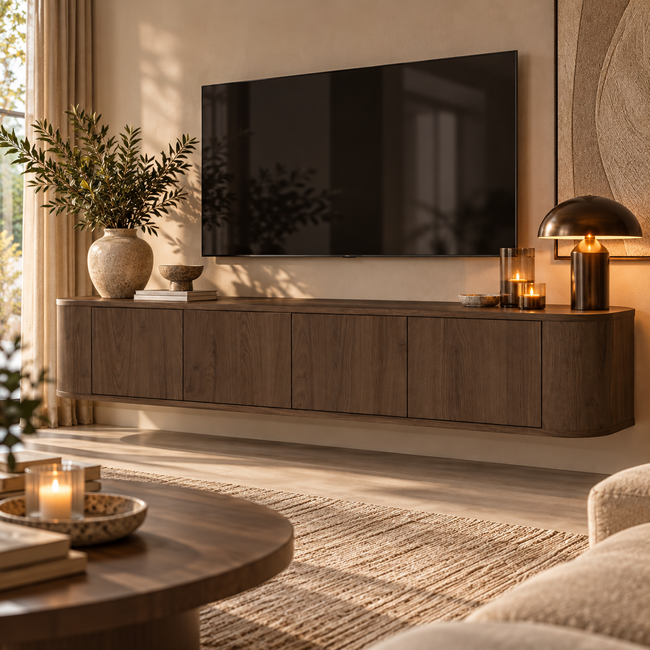 WoonMax Taverne tv meubel 4 deurs hangend - Brown Oak