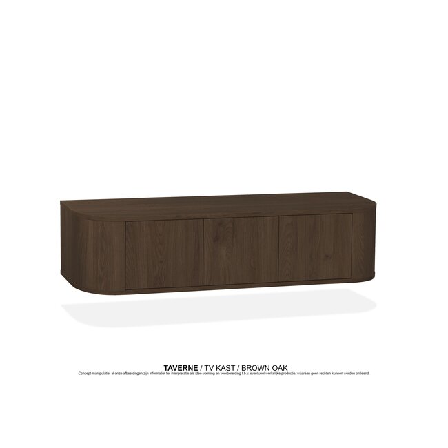 WoonMax Taverne tv meubel 3 deurs hangend - Brown Oak