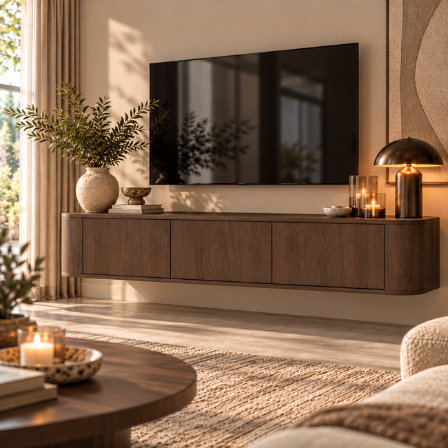 WoonMax Taverne tv meubel 3 deurs hangend - Brown Oak