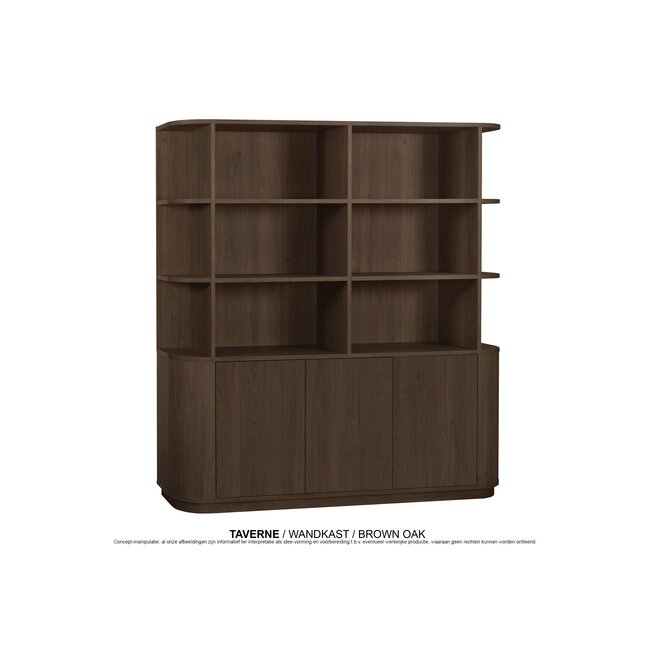 WoonMax Wandkast Taverne 194 cm | Brown Oak