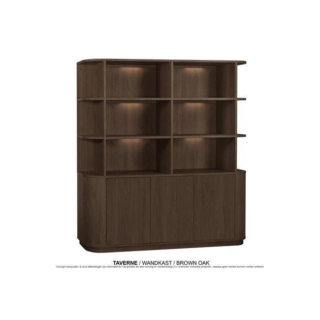 WoonMax Wandkast Taverne 194 cm | Brown Oak