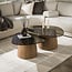 WoonStijl Salontafel Tinto driehoekig set set van 2 salontafels met brons glas