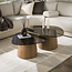 WoonStijl Salontafel Tinto driehoekig set set van 2 salontafels met brons glas
