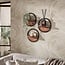 WoonStijl Wandschap round set van 3 Acacia Bruin
