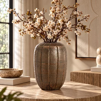 Light en Living Vaas deco Ø33.5x47 cm AGNITA donker bruin
