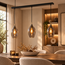Light en Living Hanglamp 3L 100x16,5x32 cm LUKARO antiek brons+glas smoke