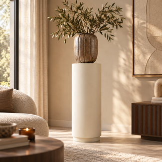 Light en Living Zuil Ø35x100 cm ALARIOS creme crackle