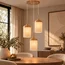 Light en Living Hanglamp 3L Ø35x32 cm DANIALO hout print naturel+touw crème