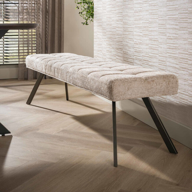 WoonStijl Bank Raster 180 cm Hoven zand-bruin