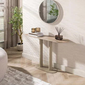 WoonStijl Haltafel Selvo 3D travertin zand