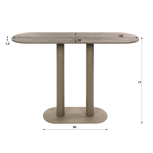 WoonStijl Haltafel Selvo 3D travertin zand