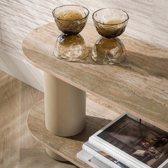 WoonStijl TV-meubel Selvo 180cm - 3D travertin zand