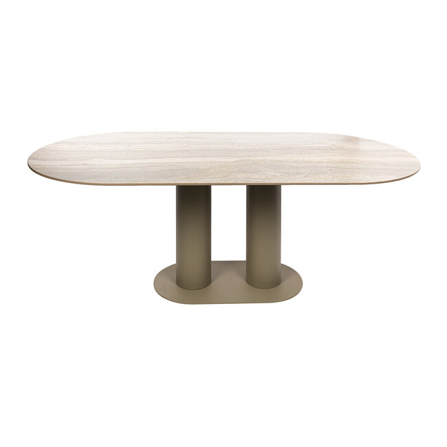 WoonStijl Eettafel Selvo 215cm - 3D travertin zand