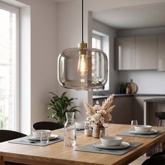 Light en Living Hanglamp JESSIE smoke glas Ø29,5x23 cm