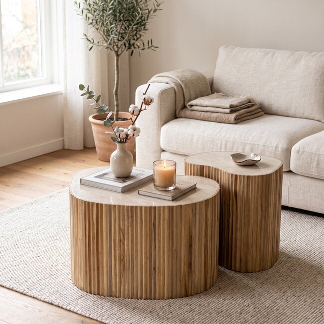 By Boo Salontafel Nice – set van 2 – naturel