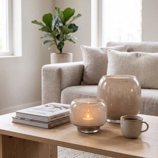 By Boo Windlicht Solenne extra klein - taupe