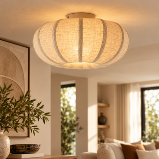 Light en Living Plafondlamp Ø40x21,5 cm ZOSIA linnen naturel