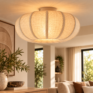 Light en Living Plafondlamp ZOSIA Ø50 cm - Linnen Naturel