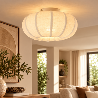Light en Living Plafondlamp Ø40x21,5 cm ZOSIA linnen crème