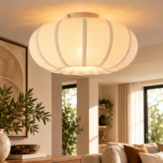 Light en Living Plafondlamp Ø50x24,5 cm ZOSIA linnen Crème