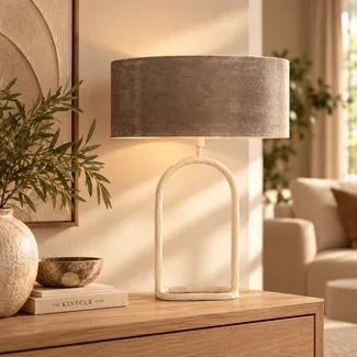 Light en Living Lampenkap ovaal recht smal 38-17,5-19 cm PALATA taupe
