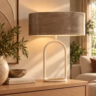 Light en Living Lampenkap ovaal recht smal 45-21-22 cm PALATA taupe