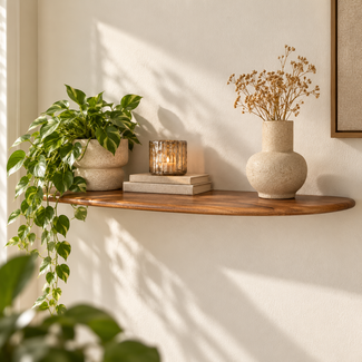 Light en Living Wandplank 70x17x3 cm GINOSU olie bruin