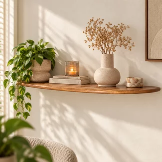 Light en Living Wandplank 100x25x3 cm GINOSU olie bruin