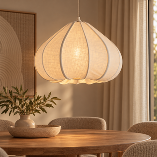Light en Living Hanglamp Ø49x36 cm ZUBEDA crème