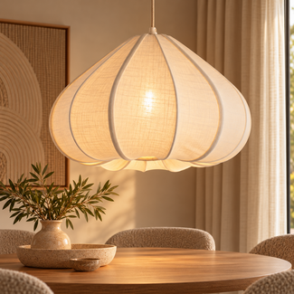 Light en Living Hanglamp Ø58,5x40 cm ZUBEDA crème