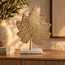 Light en Living Ornament op voet 28x8x35 cm LEAF  goud+marmer wit