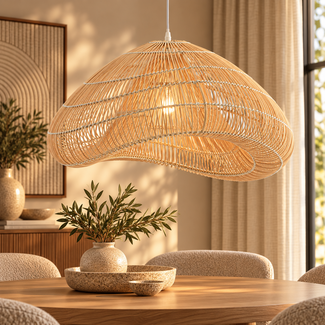 Light en Living Hanglamp 65x64x30,5 cm JANZUR rattan naturel