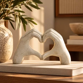 Light en Living Ornament 19x8x11,5 cm HANDS taupe  grijs