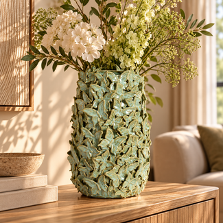 Light en Living Vaas deco Ø23x36,5 cm MARIPOSA keramiek mintgroen