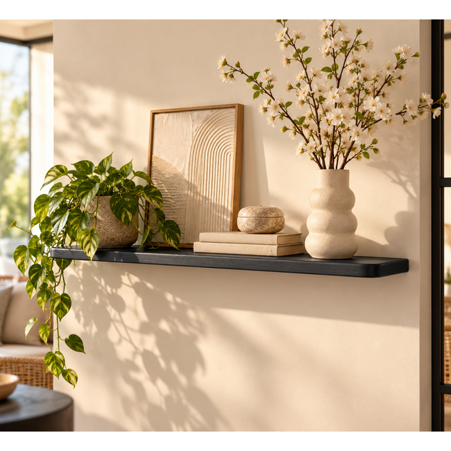 Light en Living Licht en Living Wandplank TARONTU - 88x20x3 cm - Mat Zwart