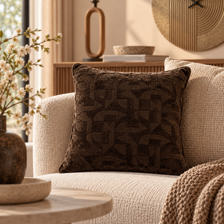 Light en Living Kussen 43x43 cm HATO donkerbruin