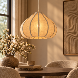 Light en Living Hanglamp Ø40X28,5 cm ZUBEDA linnen naturel