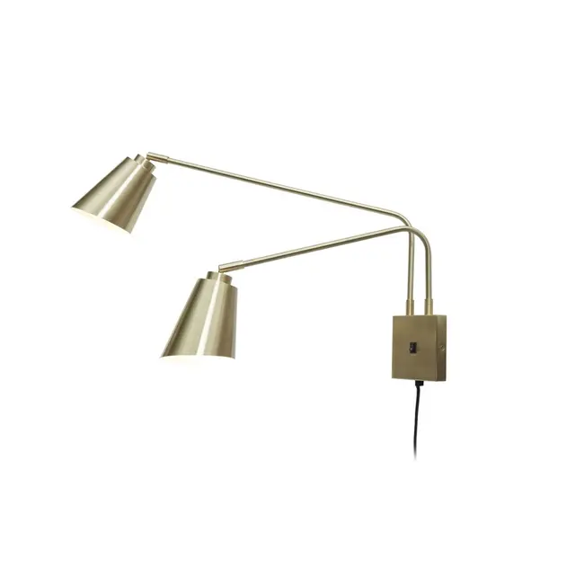 it's about RoMi Wandlamp ijzer Bremen 2-arm goud