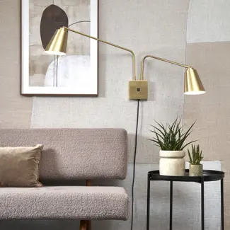 it's about RoMi Wandlamp Bremen 2-arm goud