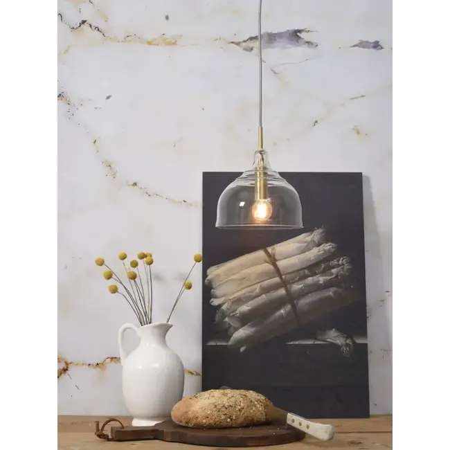 it's about RoMi Hanglamp glas Brussels Ø 20 transparant/goud rond