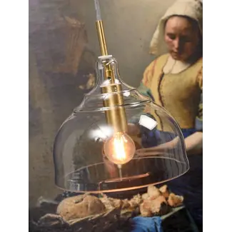 it's about RoMi Hanglamp glas Brussels Ø 20 transparant/goud rond