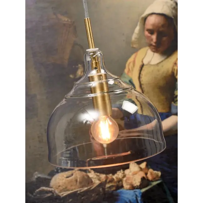 it's about RoMi Hanglamp glas Brussels Ø 20 transparant/goud rond