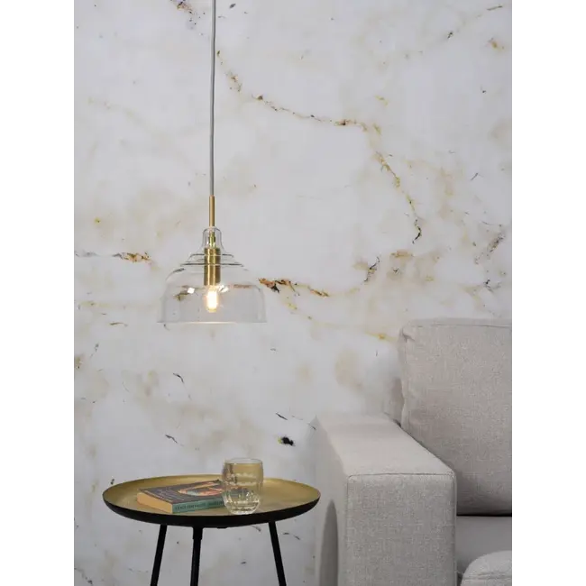 it's about RoMi Hanglamp glas Brussels Ø 20 transparant/goud rond