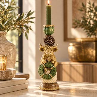 Light en Living Kandelaar Ø9,5x30,5 BULL cm goud+groen