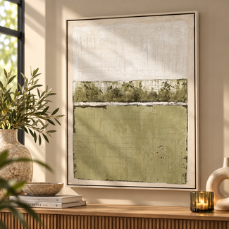 Light en Living Wandornament 60x3,5x80 cm MAREYA olijfgroen+crème